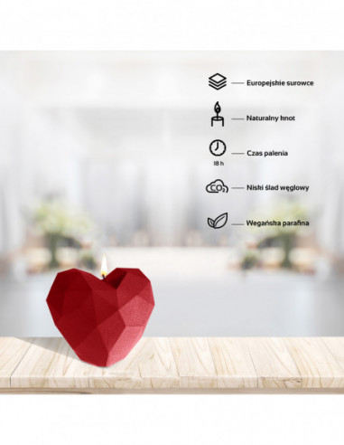 Świeca Heart Low-Poly Red