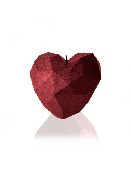 Świeca Heart Low-Poly Red Metallic