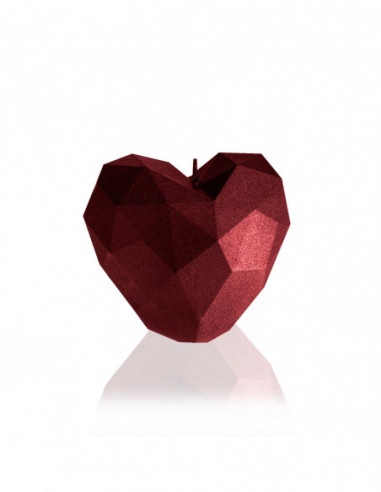 Świeca Heart Low-Poly Red Metallic