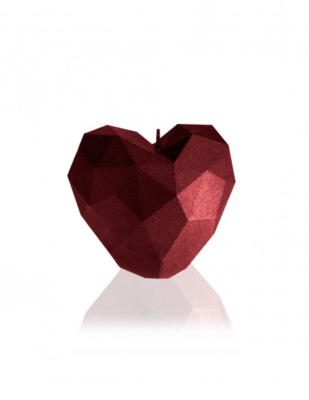 Świeca Heart Low-Poly Red Metallic