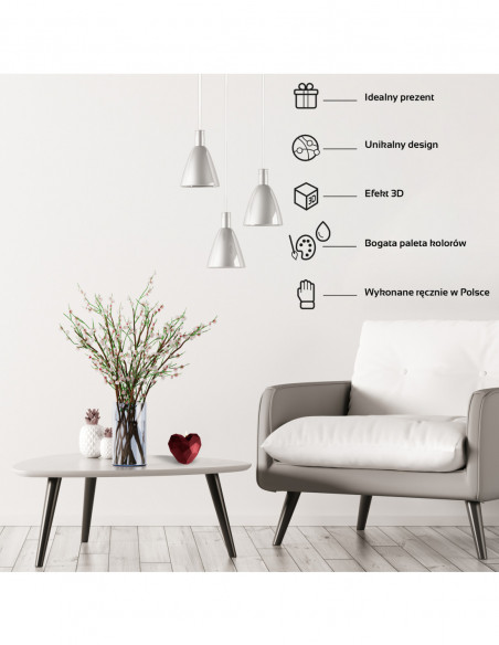 Świeca Heart Low-Poly Red Metallic