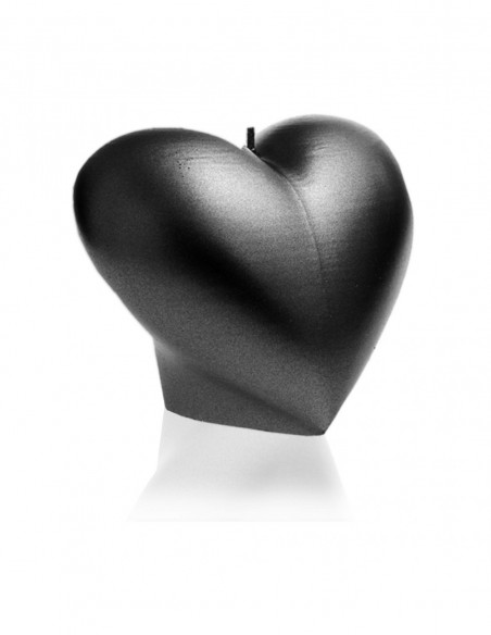 Świeca Heart Smooth Black Metallic