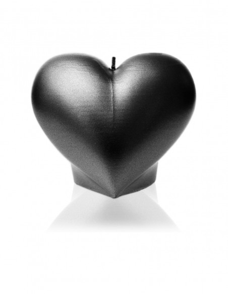 Świeca Heart Smooth Black Metallic