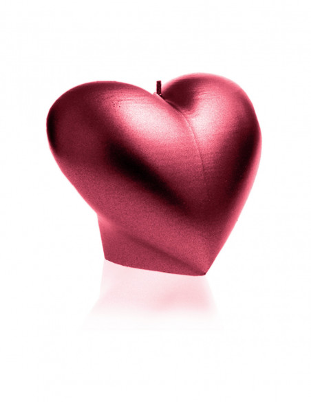Świeca Heart Smooth Red Metallic