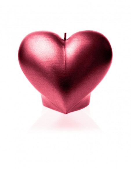 Świeca Heart Smooth Red Metallic