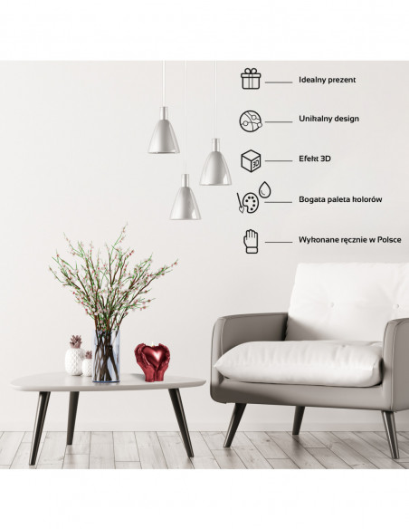 Świeca Hand LOVE Edition Red Metallic