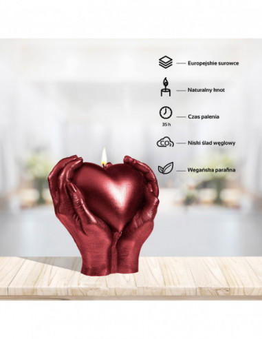 Świeca Hand LOVE Edition Red Metallic