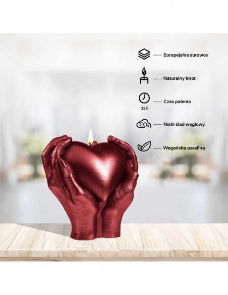 Świeca Hand LOVE Edition Red Metallic