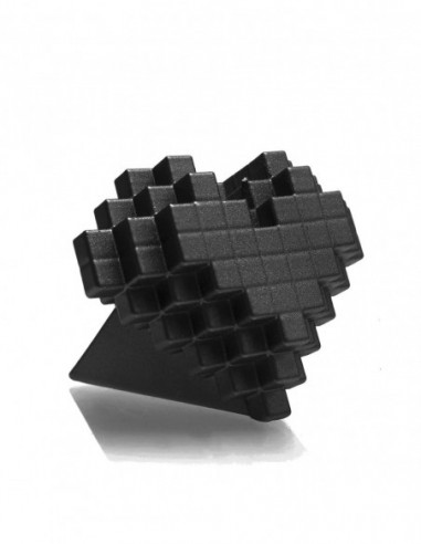 Świeca Heart Pixel Black Metallic