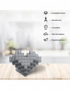 Świeca Heart Pixel Steel 2