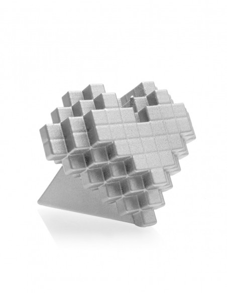 Świeca Heart Pixel Silver