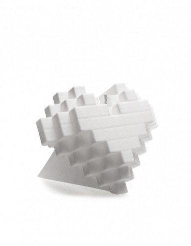 Świeca Heart Pixel White