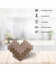 Świeca Heart Pixel Rose Gold 2