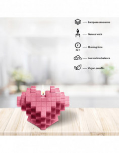 Świeca Heart Pixel Pink 2