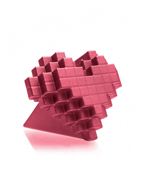 Świeca Heart Pixel Red Metallic