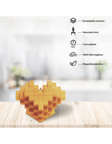 Świeca Heart Pixel Yellow