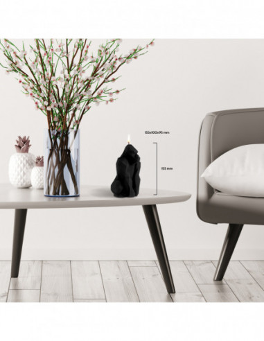 Świeca Gorilla Low-Poly Black Matt