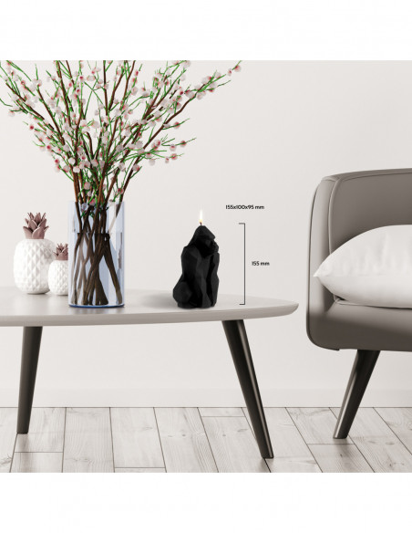 Świeca Gorilla Low-Poly Black Matt