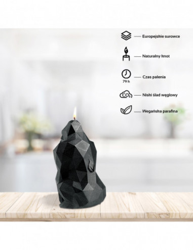 Świeca Gorilla Low-Poly Black Metallic