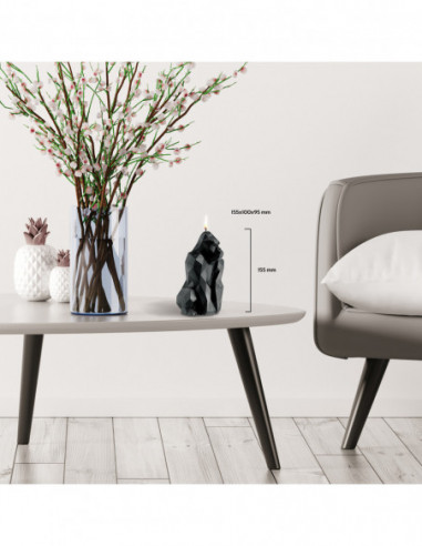 Świeca Gorilla Low-Poly Black Metallic