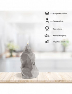 Świeca Gorilla Low-Poly Gray 2