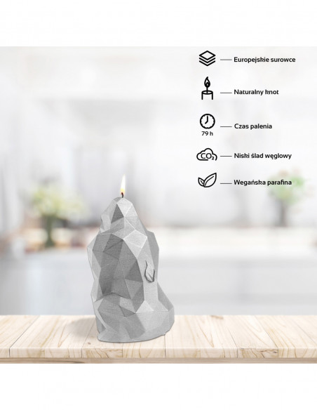 Świeca Gorilla Low-Poly Silver