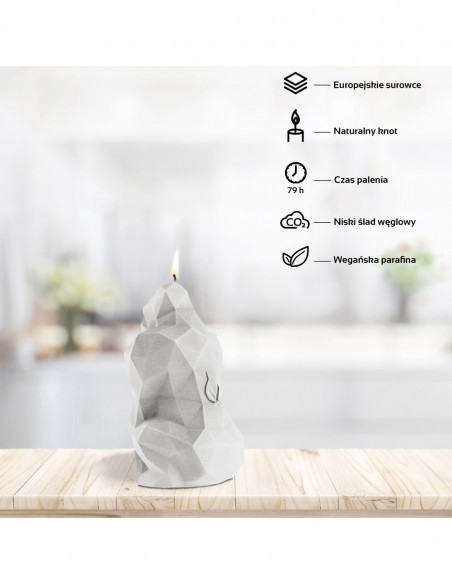 Świeca Gorilla Low-Poly White