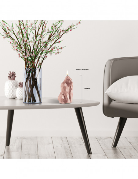 Świeca Gorilla Low-Poly Rose Gold