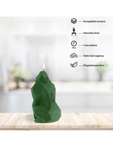 Świeca Gorilla Low-Poly Dark Green