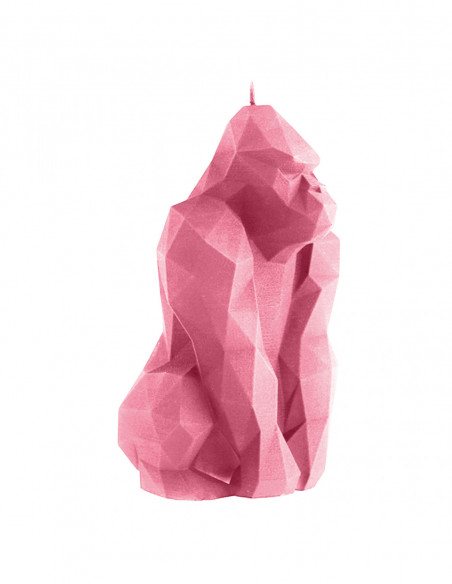 Świeca Gorilla Low-Poly Pink