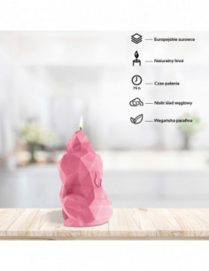 Świeca Gorilla Low-Poly Pink 2