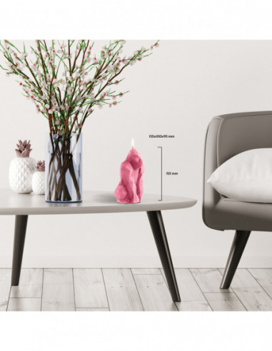 Świeca Gorilla Low-Poly Pink