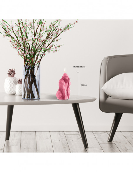 Świeca Gorilla Low-Poly Pink