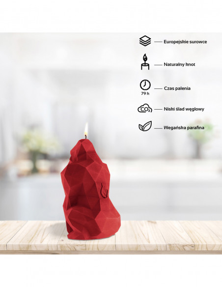 Świeca Gorilla Low-Poly Red
