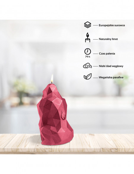 Świeca Gorilla Low-Poly Red Metallic