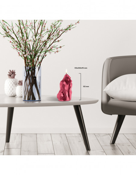 Świeca Gorilla Low-Poly Red Metallic