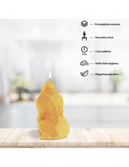 Świeca Gorilla Low-Poly Yellow