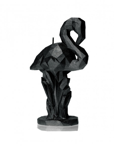 Świeca Flamingo Low-Poly Black Metallic