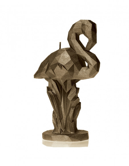 Świeca Flamingo Low-Poly Brass