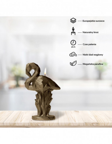 Świeca Flamingo Low-Poly Brass