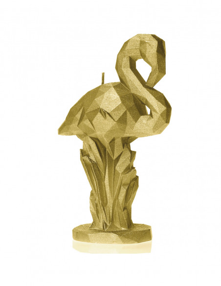Świeca Flamingo Low-Poly Classic Gold