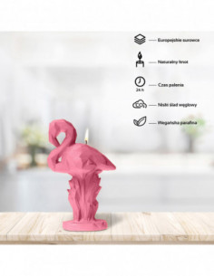 Świeca Flamingo Low-Poly Pink 2