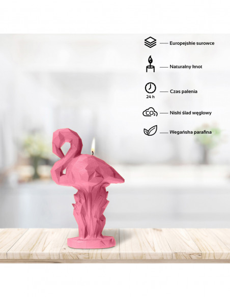 Świeca Flamingo Low-Poly Pink