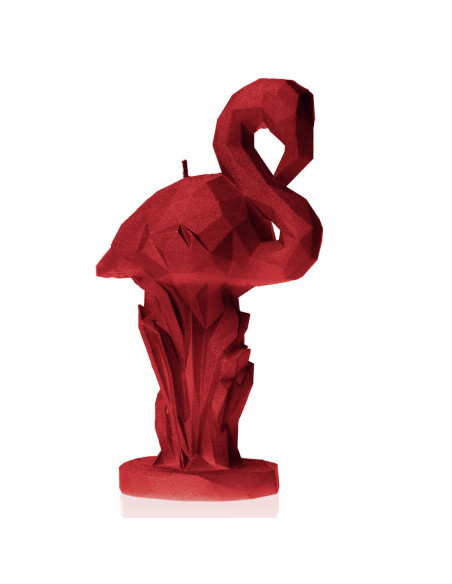 Świeca Flamingo Low-Poly Red