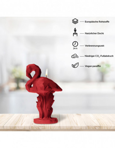 Świeca Flamingo Low-Poly Red