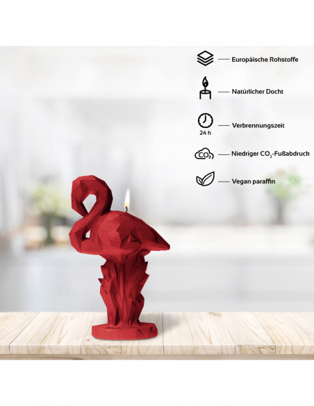 Świeca Flamingo Low-Poly Red