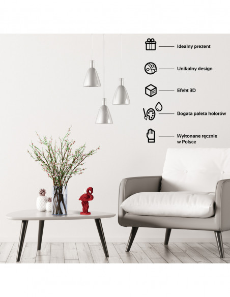 Świeca Flamingo Low-Poly Red