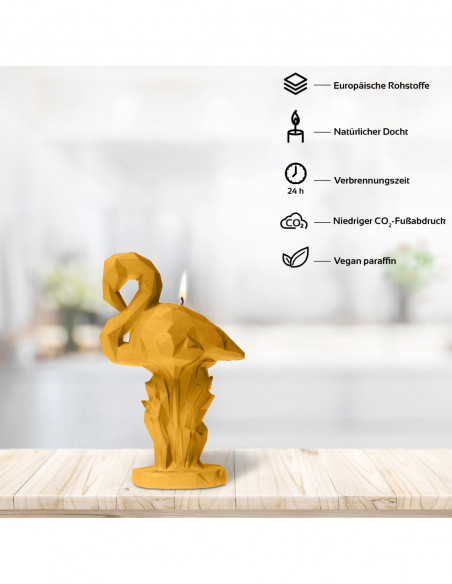 Świeca Flamingo Low-Poly Yellow