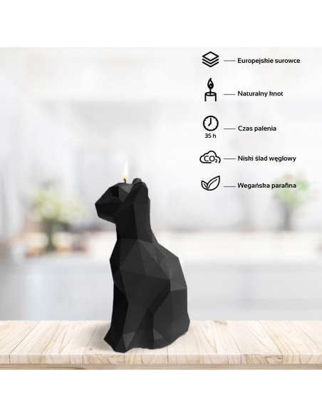 Świeca Cat Low-Poly Black Matt