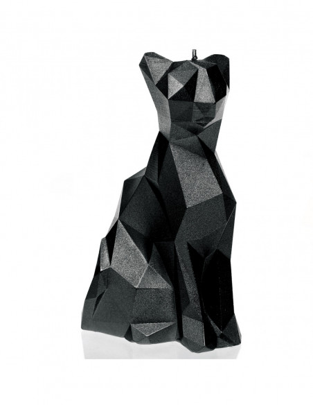 Świeca Cat Low-Poly Black Metallic